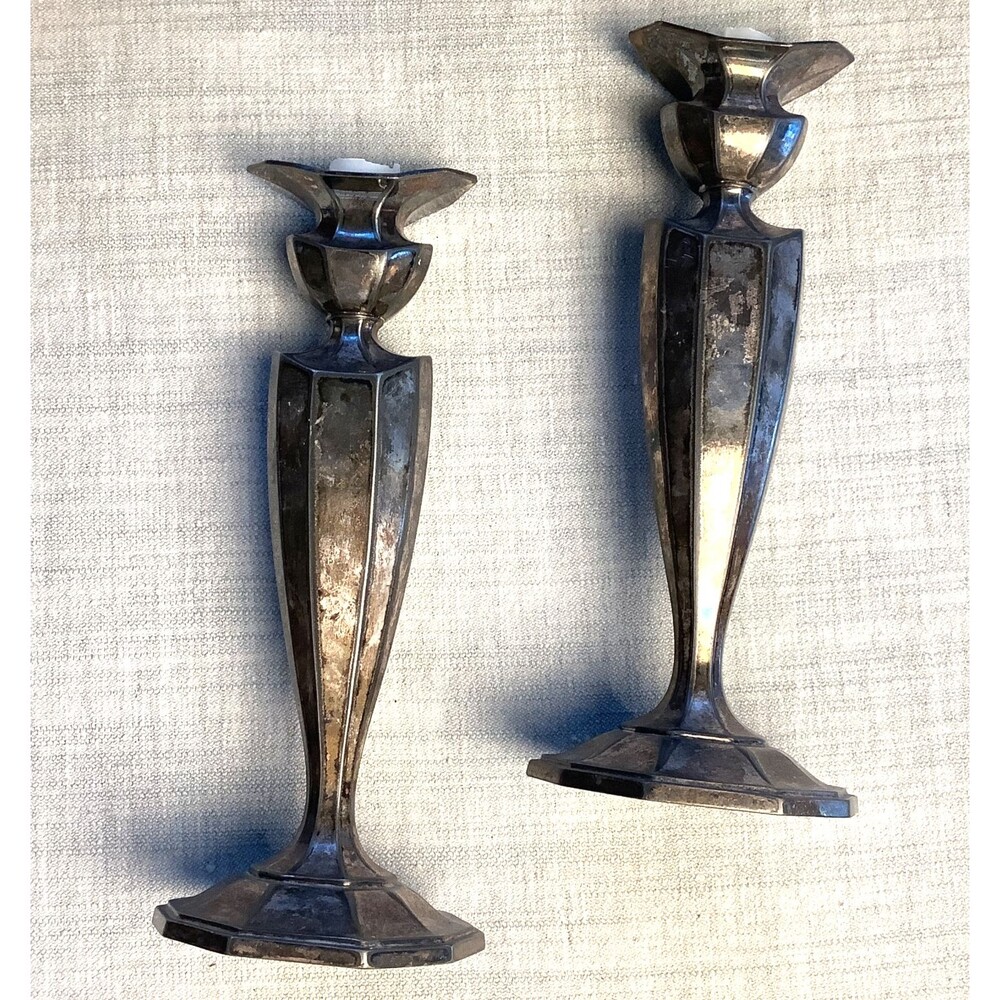 Vintage Reed & Barton Candlesticks 780 Silverplated 9” - Set of 2